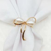 Load image into Gallery viewer, Bow Tie Pearl Gold